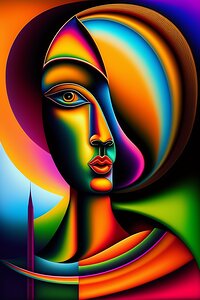 Abstract drawing of a sad woman1