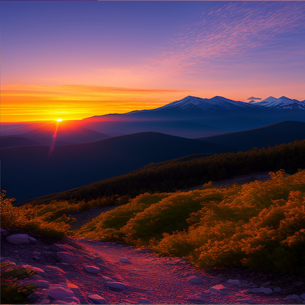 Sunset on Mt 2 Print