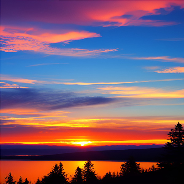 Sunset on Mt 1 Print