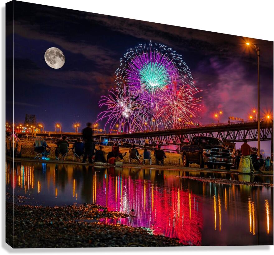 Montreal fireworks competition Canvas Print