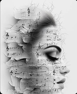 This digital painting depicts a womans face. 