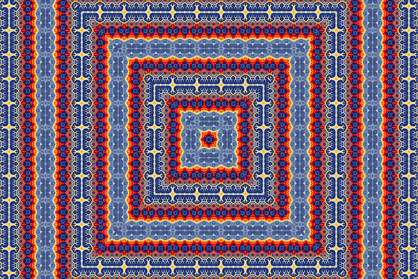 Blue fractal maze 1 Print