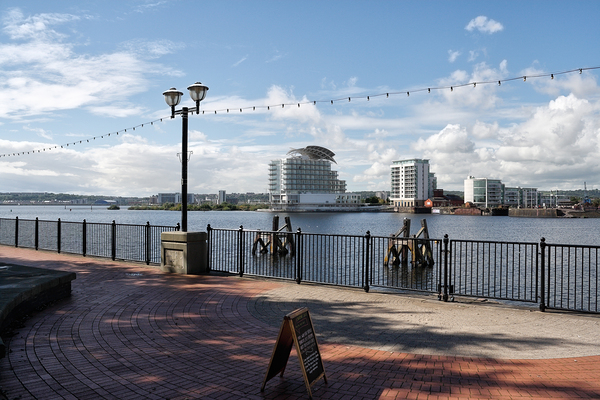  Scenic view of Cardiff Bay Wales UK  Print