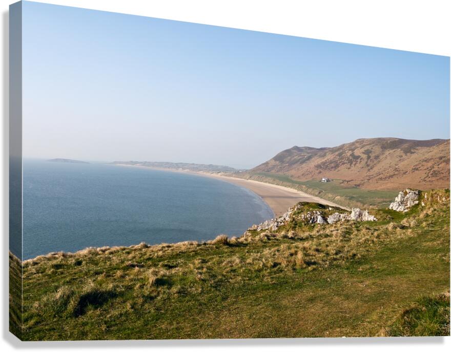 Rhosilli bay beach 1 Canvas Print