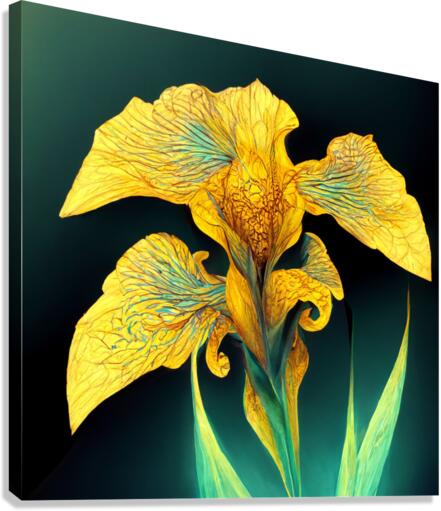 Fractal Yellow Iris Canvas Print