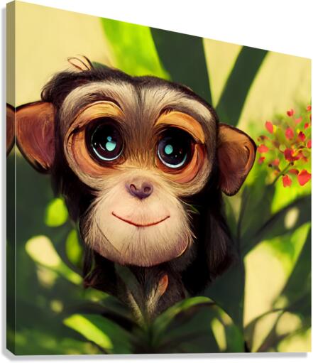 Cute Jungle Monkey Canvas Print