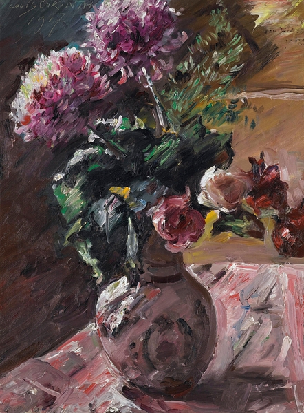 Chrysanthemen Und Rosen Im Krug [Chrysanthemums And Roses In A Pitcher] [1917] by Lovis Corinth [1858–1925] by FlowerPrints