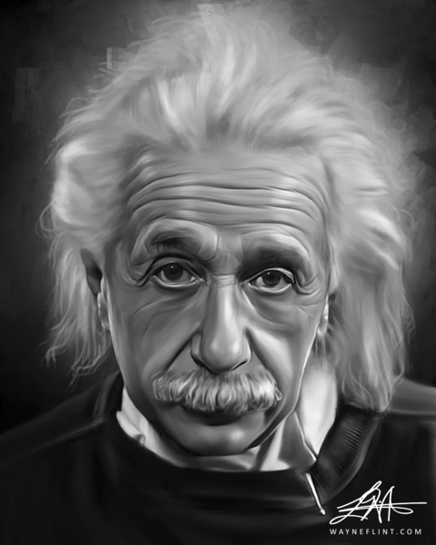 Albert Einstein by WAYNEFLINT