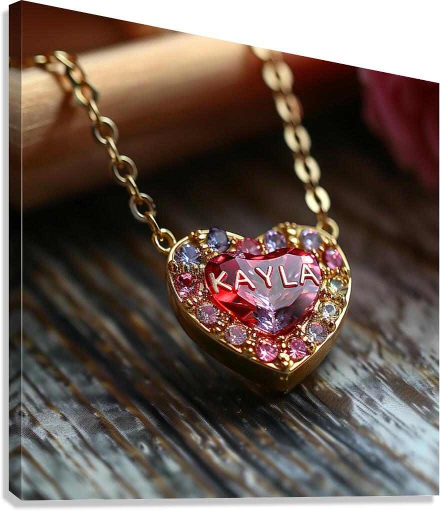 blackdigitalart a heart shaped necklace that read Canvas Print