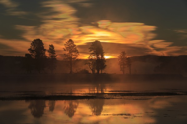 Northern Lights in Yellowstone Print