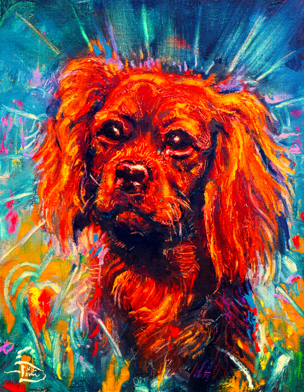 53. Lowell Devin Best in Show Dog Show Art : Pop-Up King Charles Merry Monarch by Lowell Phoenix Devin