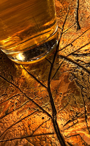 Glass on copper leaf