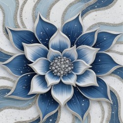 Blue and White Floral Art