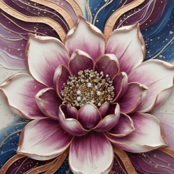 Elegant Floral Art with Gold Accents