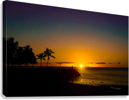 Black Shadow Sunset Canvas Print