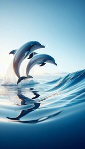 Dolphins Surfing
