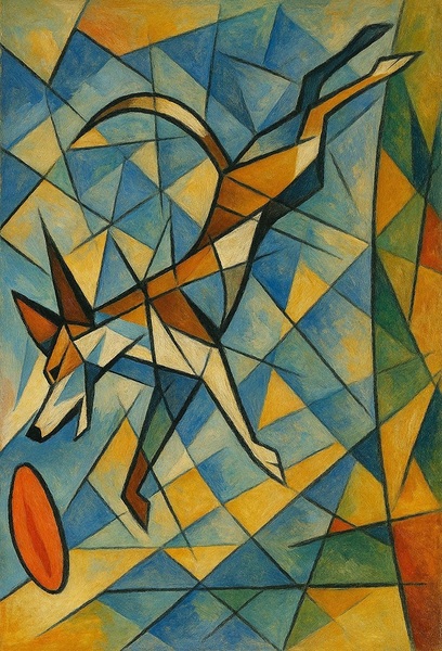 Dog N Frisbee by Michael Mathiesen