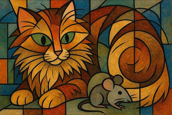 Cat N Mouse Print