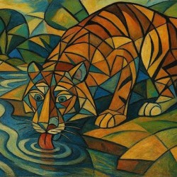 Tiger Sipping