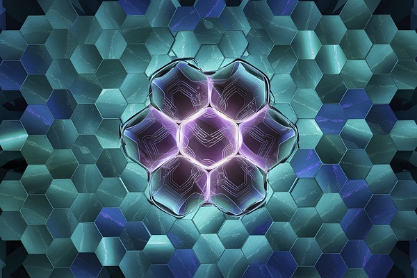 Abstract background hexagon pattern with glowing by Lupu Andrei
