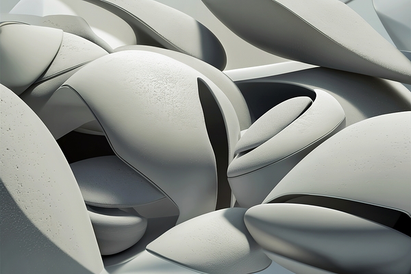 Abstract smooth light gray geometry paper futuristic minimal subtle by Lupu Andrei