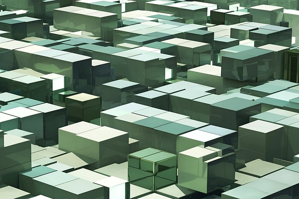 Random shifted white cube boxes block background wallpaper banner by Lupu Andrei