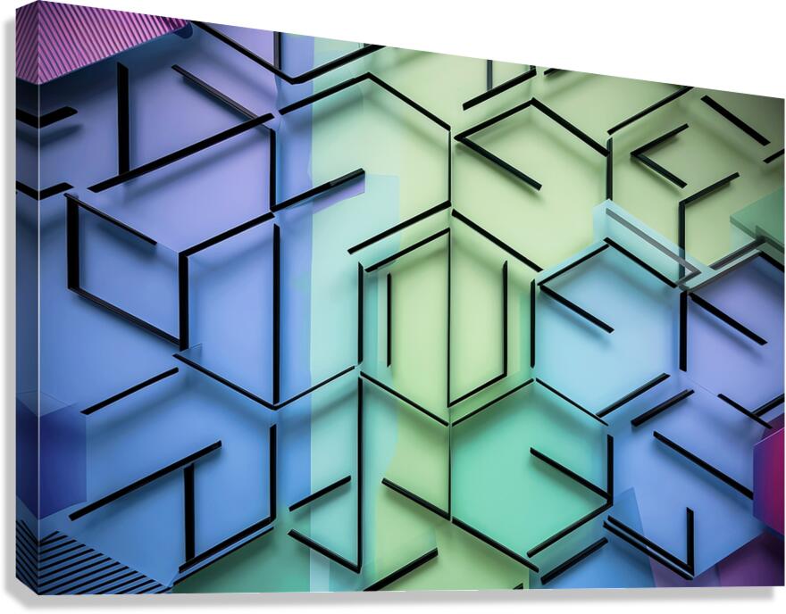 Geometric abstract background with simple hexagonal elements Canvas Print