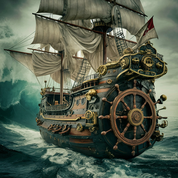 steampunk pirate ship by kiko