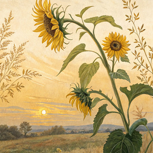 Sunflowers at Dawn 