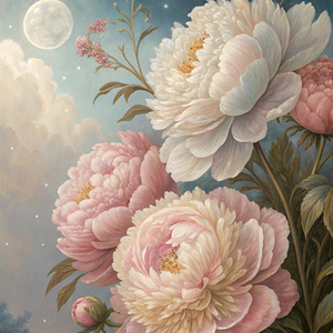 Ethereal Peonies in Moonlight 