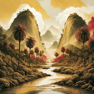 Harmony of Misty Mountains and Quiet Lakes