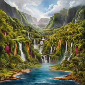 Panoramic Splendor waterfalls