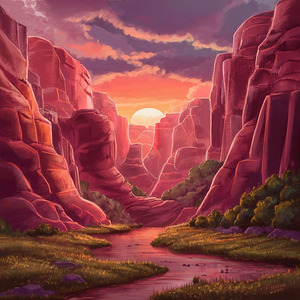Sunset Over Canyon