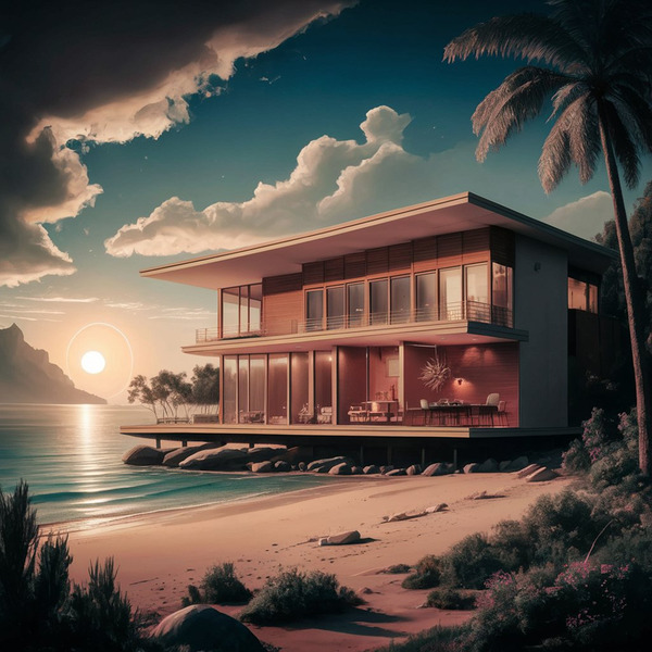 A Mid Century Modern Beachfront Haven Print