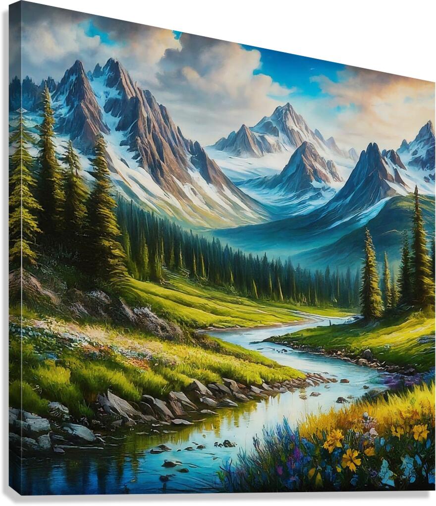 Capture a breathtaking panoramic view of a vast montain Canvas Print