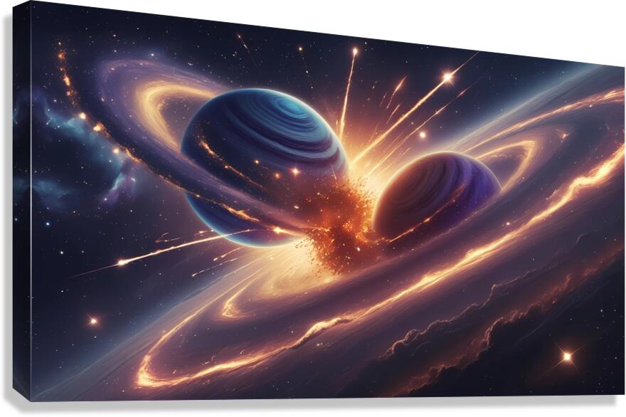 Celestial Collision Canvas Print