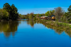 CSX Train along the Augusta Canal GA 02899