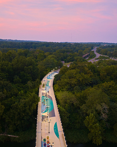 Fifth Street Pedestrian Bridge Aerial View   Augu