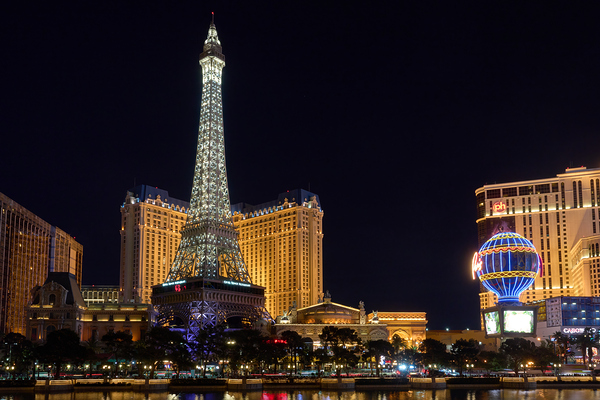 Paris Hotel  Casino at Night   Las Vegas NV SA104 Print