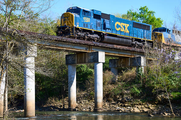 CSX Train at Aqueduct Park   Augusta GA SA108015. by Sanjeev Singhal