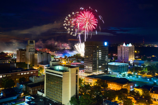 Fireworks over Augusta GA Aerial View DJI 0341.jp  Print