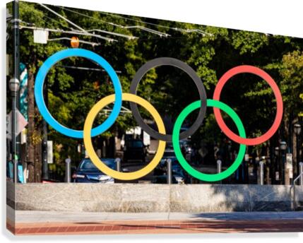 Olympic Rings   The Spectacular at Centennial Park Atlanta 7564  Canvas Print