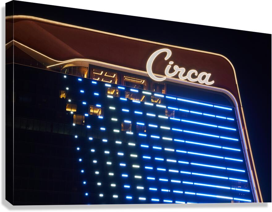 Circa Casino at Night   Las Vegas NV DSC03731 Canvas Print