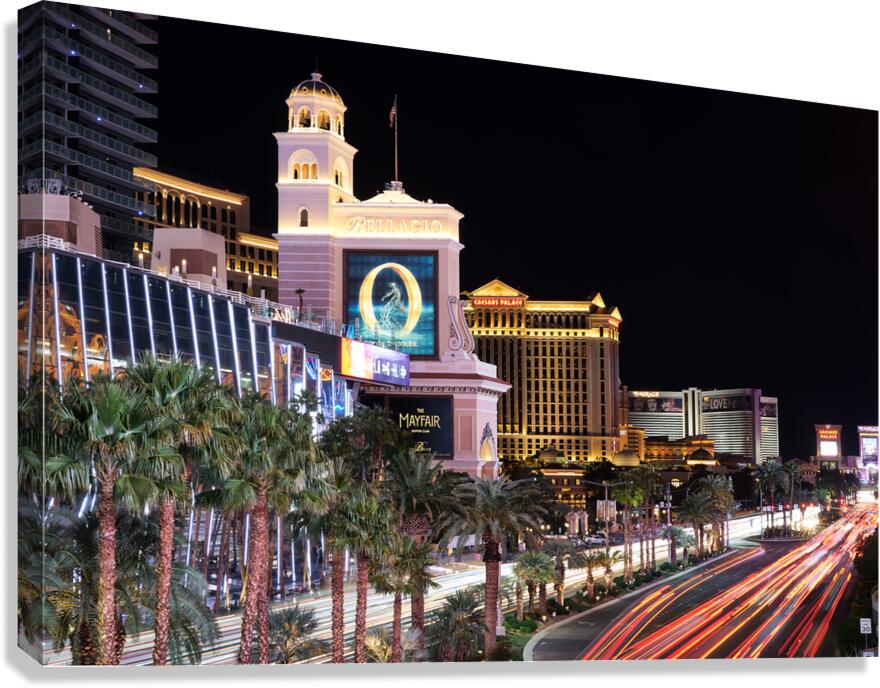 Las Vegas Blvd at Night   Las Vegas NV DSC06956.j Canvas Print
