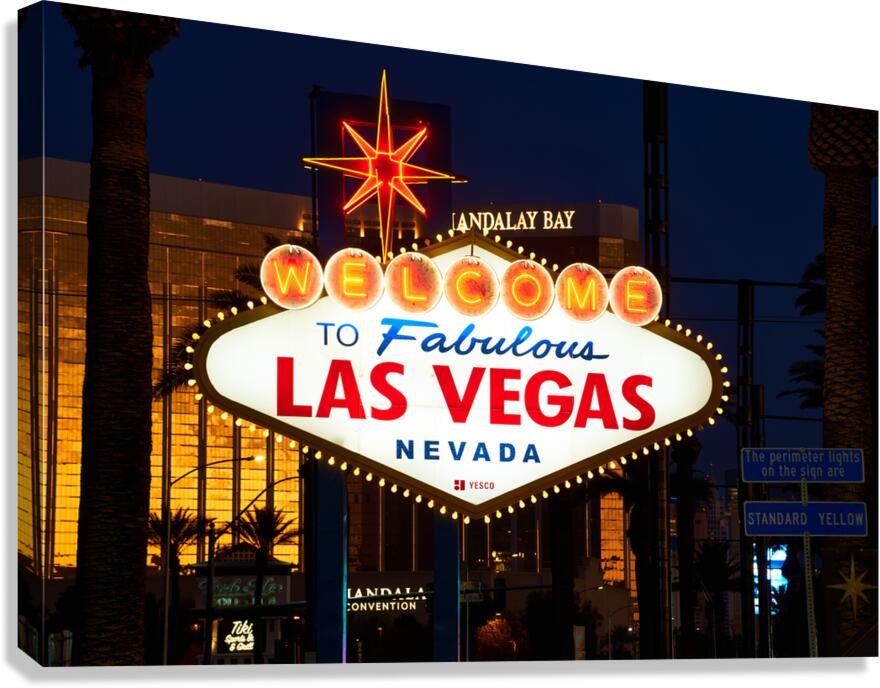 Las Vegas Sign at Dusk DSC01633 Canvas Print