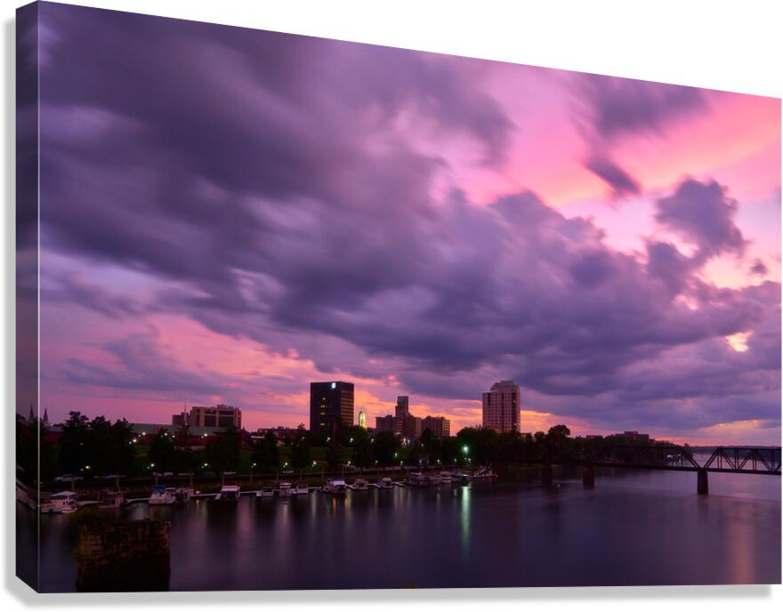 Augusta GA Skyline and the Savannah River at Suns 1708697488.7628  Canvas Print