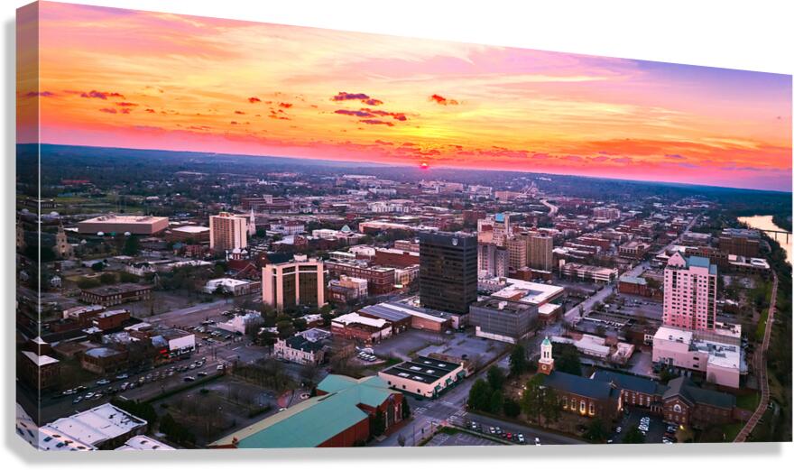 Downtown Augusta GA Sunset Aerial View DJI 0570.j  Canvas Print