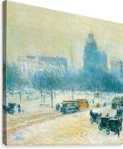 Winter in Union Square Canvas Print