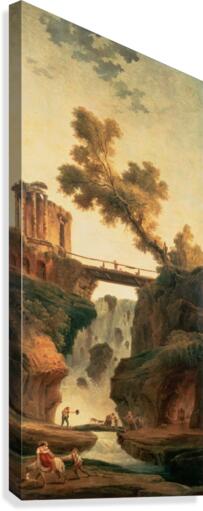 Landscape with a Waterfall and figures Canvas Print