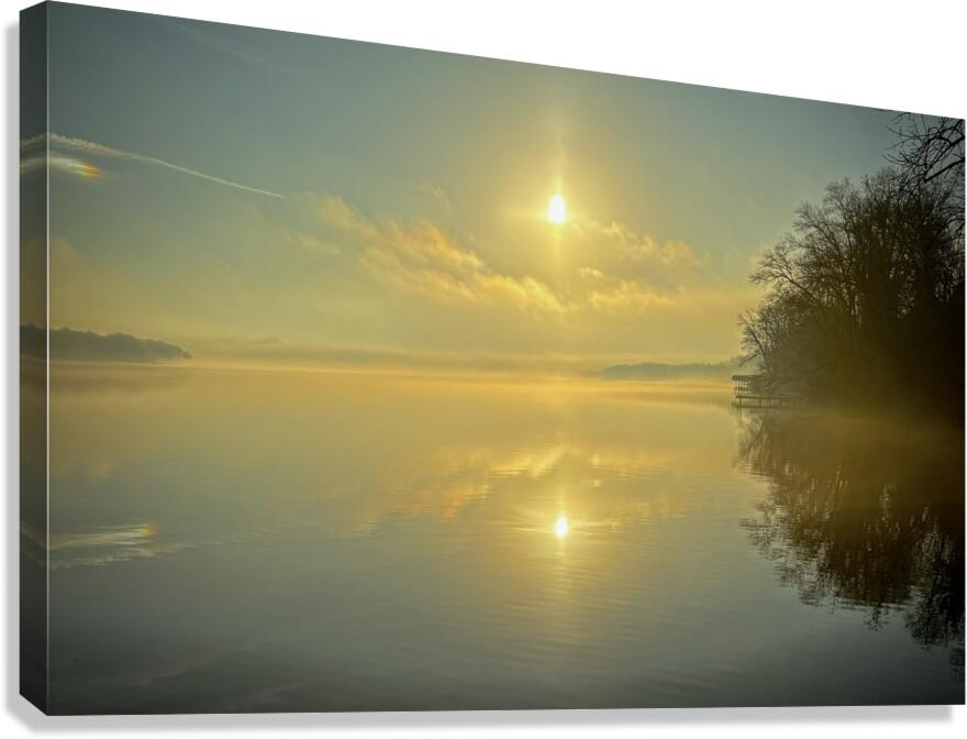 Misty Morning Reflection Canvas Print